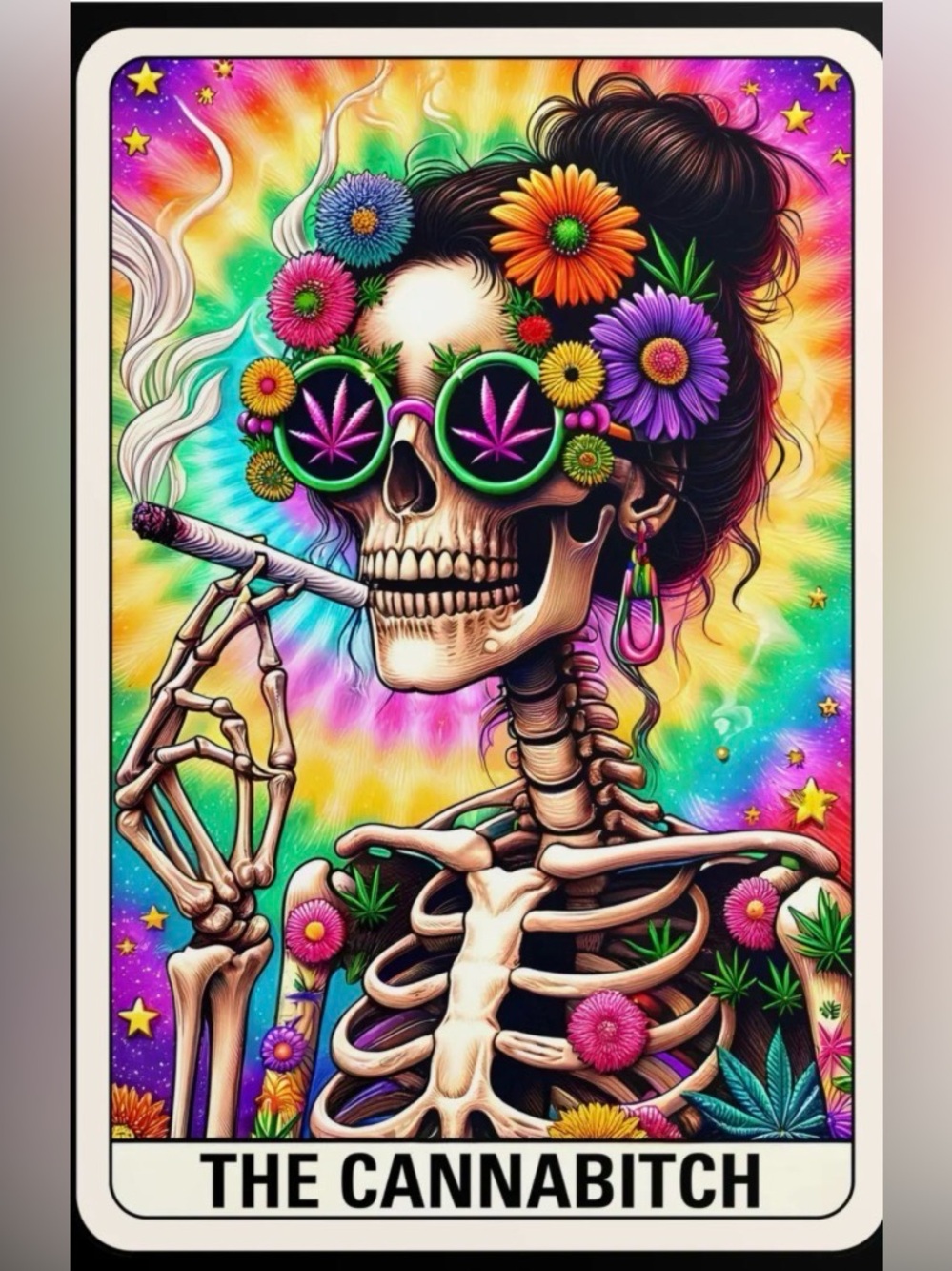 NEW Sticker - Tarot Card, Cannabitch, 
2.75” x 4”